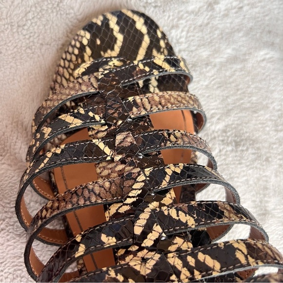 Vionic Sami Heeled Gladiator Ankle Strap Boa Snake Print Leather Sandal Sz 9.5 - Picture 11 of 13